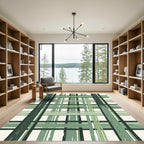 Sage Green Brushed Checkered Plaid Rug