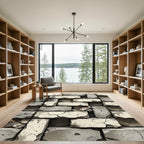 Rough Concrete Brick Texture Rug