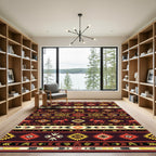 Southwestern Earth Tone Geometric Animal Rug