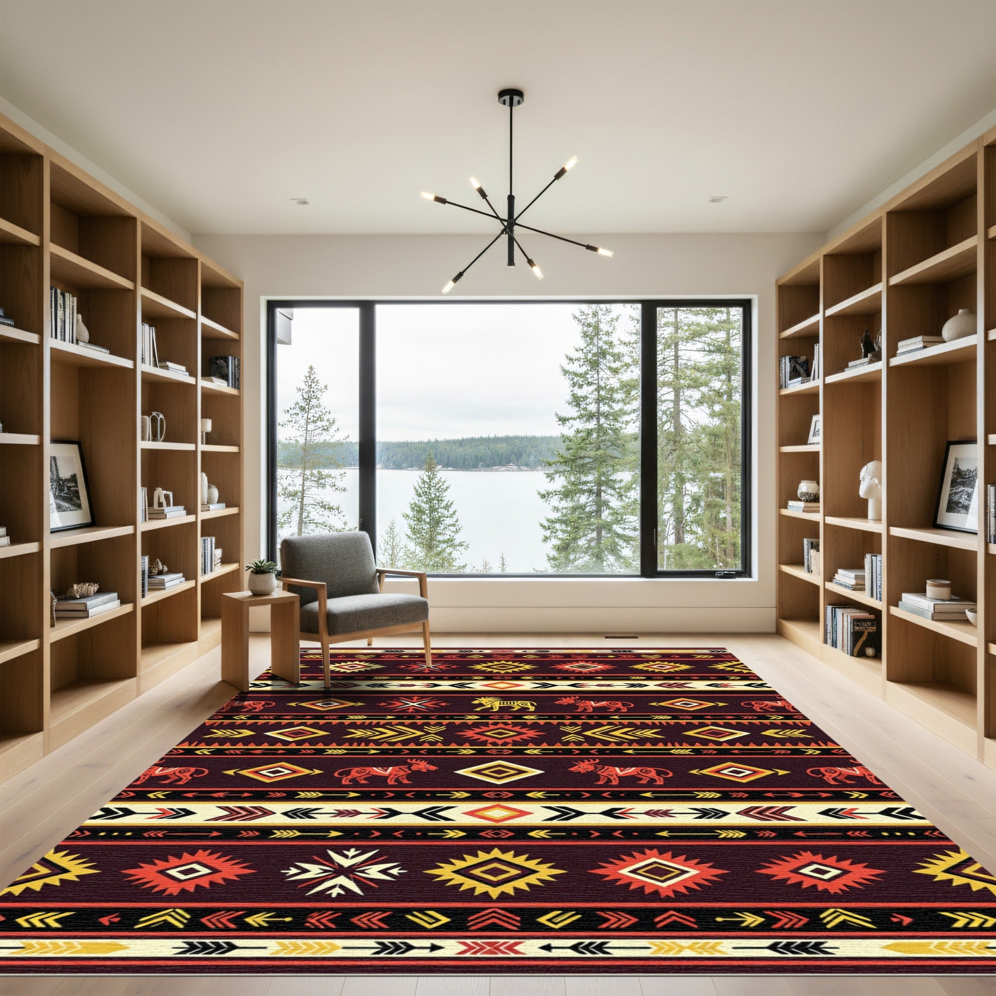 Southwestern Earth Tone Geometric Animal Rug