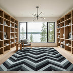 Monochromatic Chevron Geometric Gradient Rug