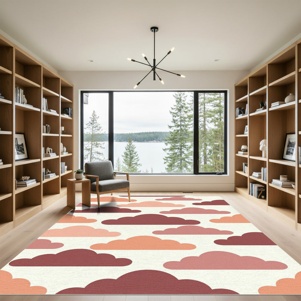 Crimson Coral Cloudscape Rug