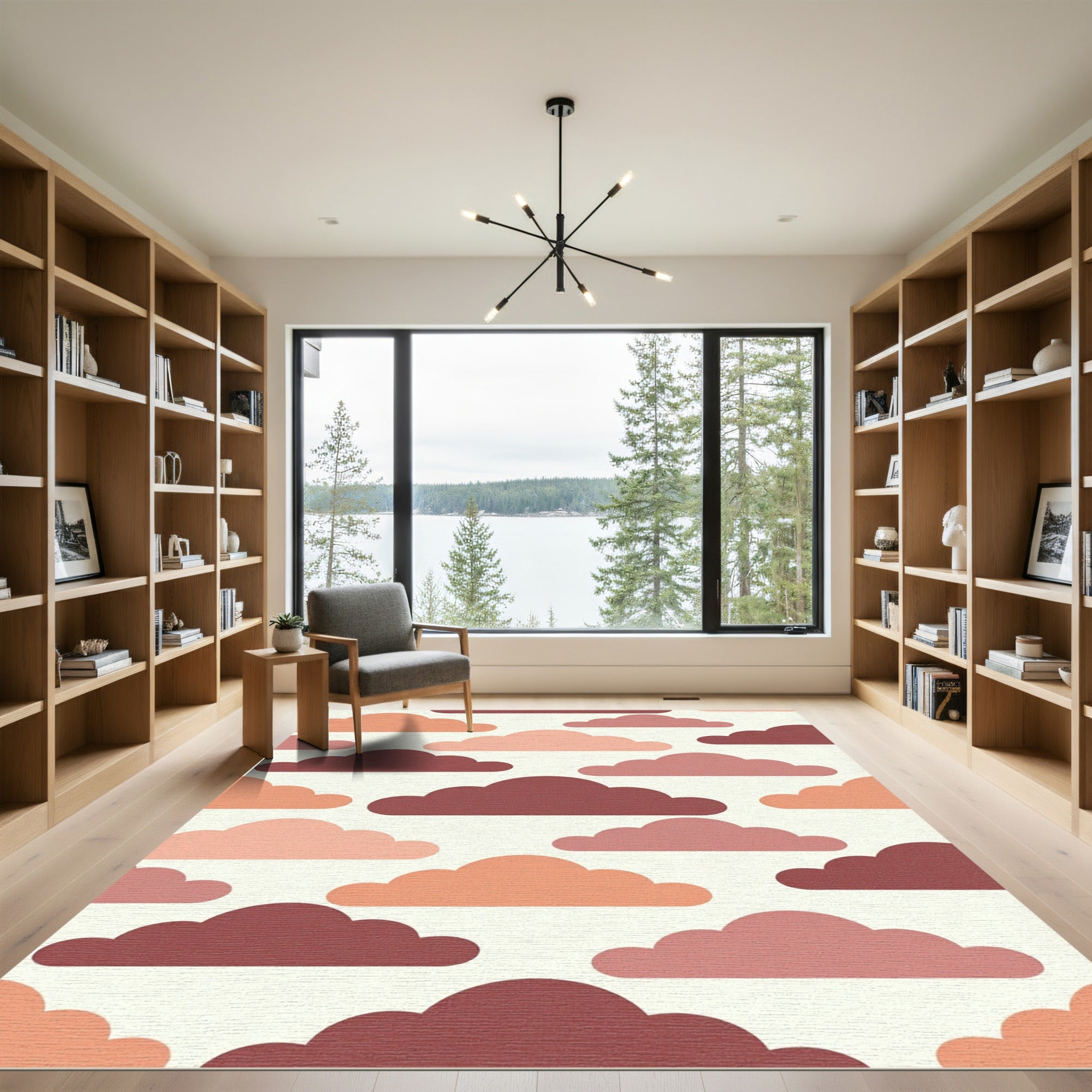 Crimson Coral Cloudscape Rug