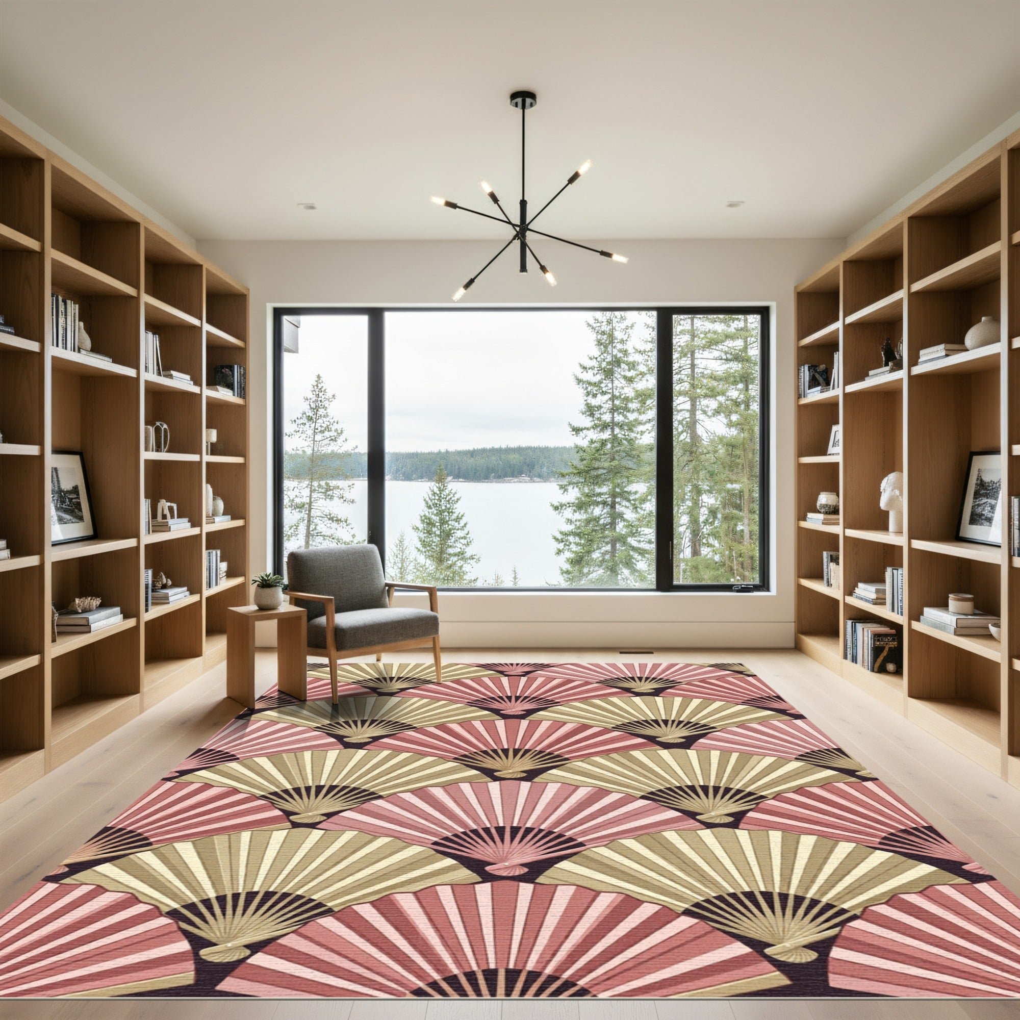Art Deco Fan Shell Geometric Blush Rug