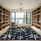 Celestial Navy Gold Starry Night Rug