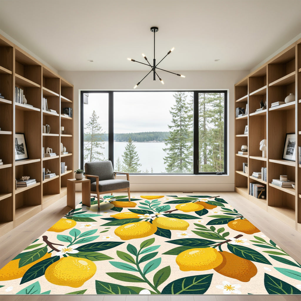 Sunny Botanical Lemon Branch Rug