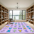 Whimsical Alphabet Pastel Characters Rug