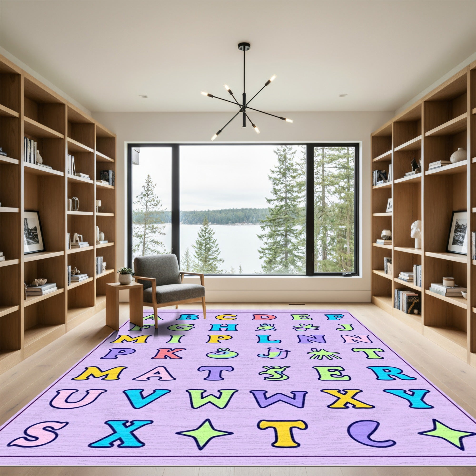 Whimsical Alphabet Pastel Characters Rug