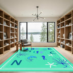 Blue Dolphin Alphabet Rug