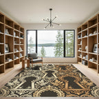 Ornate Keyhole Floral Scroll Rug