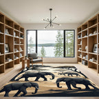 Serene Savanna Elephant Herd Landscape Rug