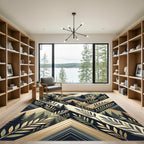 Geometric Forest Woodland Botanical Beige Rug