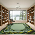 Verdant Forest Geometric Octagon Rug