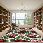 Blossoming Cherry Branch Botanical Cream Rug