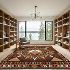 Earthy Sunburst Tribal Geometric Rug