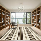 Earthy Brown Vertical Stripe Rug