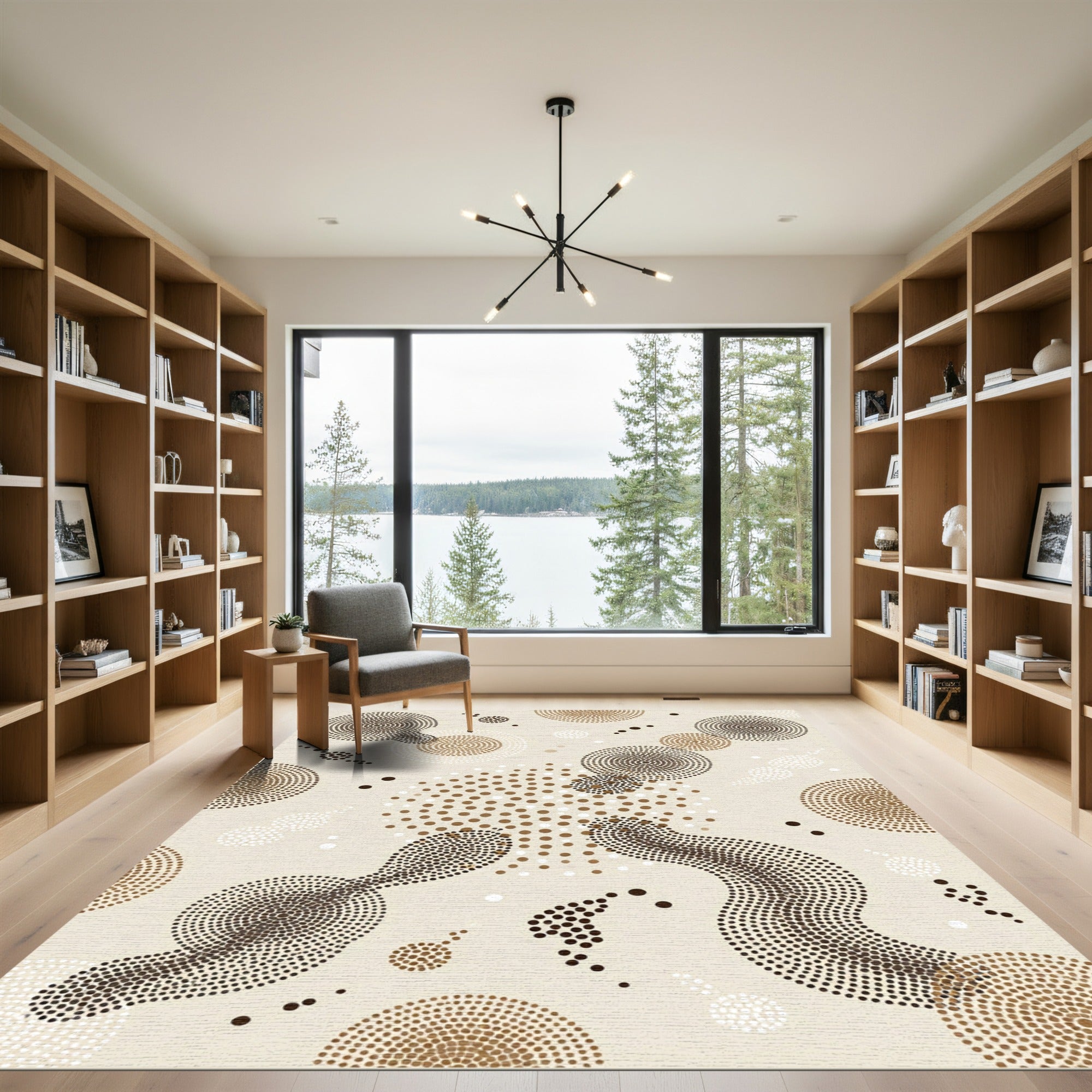 Organic Dot Circles Earth Tones Rug