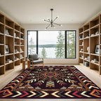 Tribal Geometric Sun Arrow Earthy Rug