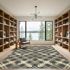 Earthy Tone Geometric Wheat Field Rug