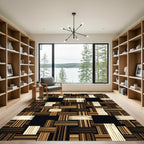 Abstract Earth Tone Woven Geometric Rug