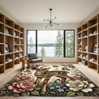 Whimsical Fawn and Butterfly Garden Rug