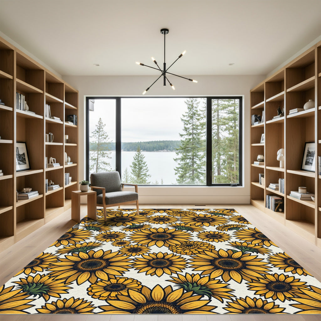Golden Yellow Sunflower Bounty Rug