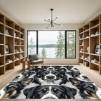 Tri-Color Border Collie Portrait Repeating Rug