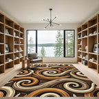 Earthy Swirl Wood Grain Surface Rug