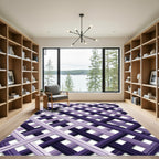 Deep Purple Diagonal Grid Rug