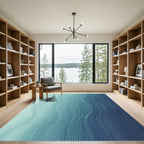 Oceanic Wave Vertical Line Art Rug