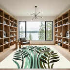 Verdant Forest Leaf Arrangement Rug