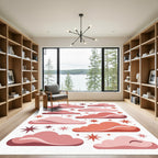 Whimsical Dusty Rose Cloudy Cosmic Sky Rug