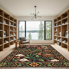 Crimson floral tapestry infinity Rug