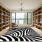 Bold Black and White Zebra Vortex Rug