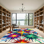 Vibrant Splatter Starburst Explosion Rug