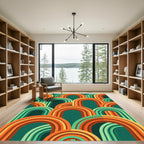 Mid-Century Arched Retro Forest Sage Rug