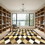 Chocolate Diamond Grid Overlay Rug