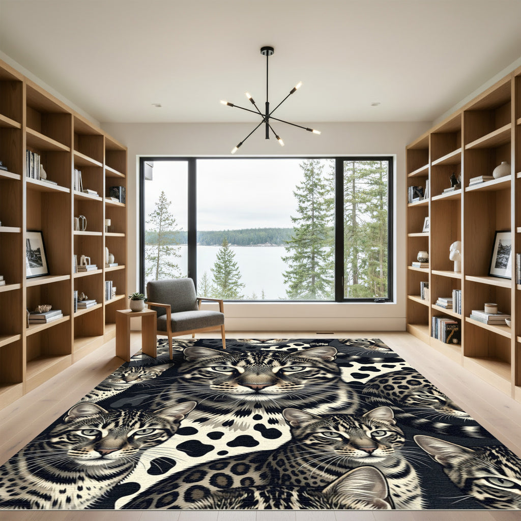Exotic Wild Cat Spotted Feline Art Rug