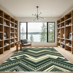 Sage Geometric Aztec Zigzag Chevron Rug
