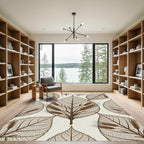 Ethereal Skeleton Leaf Wheat Botanical Neutral Rug
