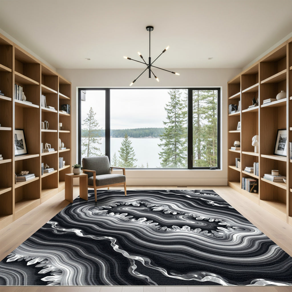 Monochromatic Crystal Geode Layers Rug