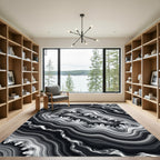 Monochromatic Crystal Geode Layers Rug