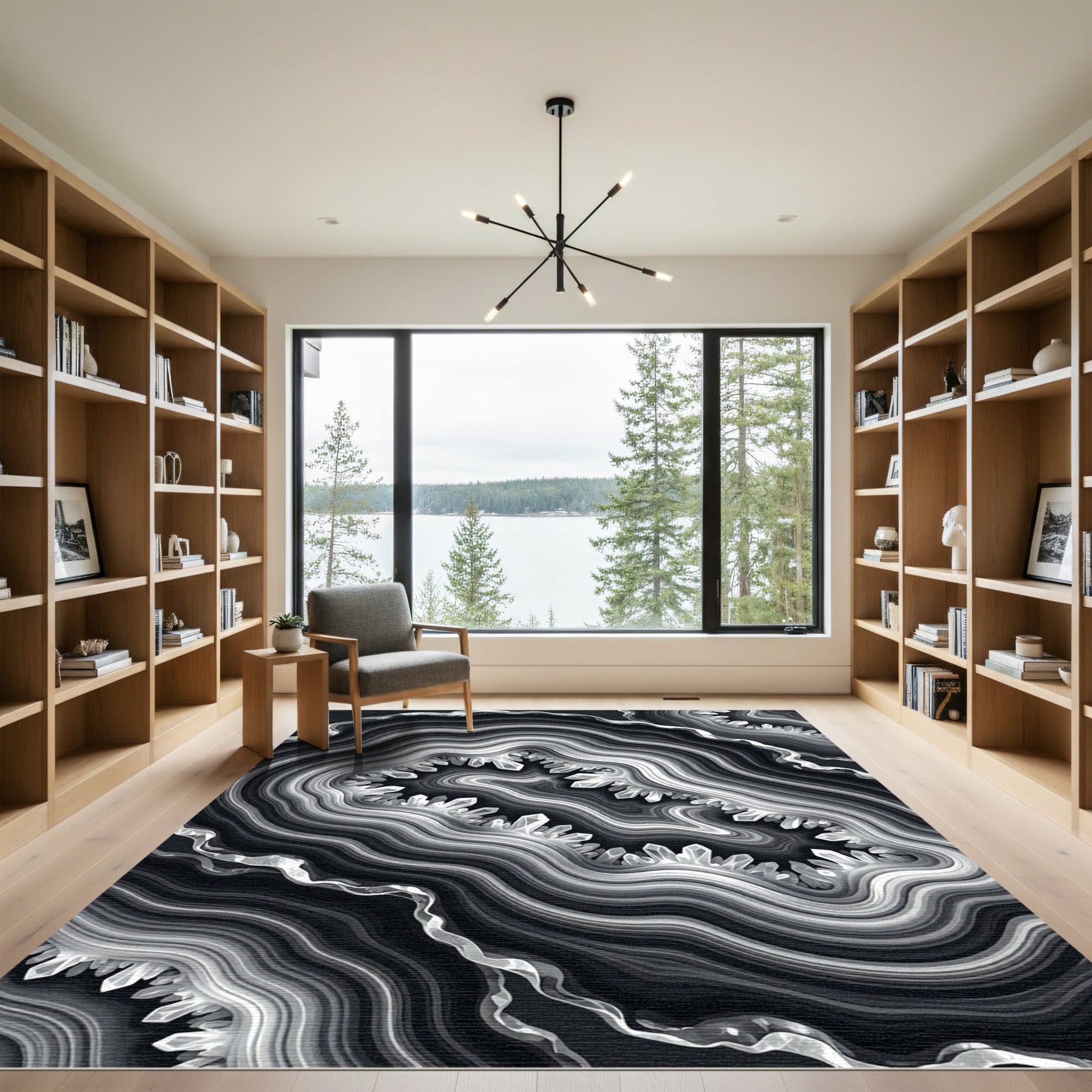 Monochromatic Crystal Geode Layers Rug