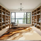 Earthy Waves Watercolor Flow Rug