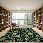Gothic White Rose Thorny Vine Rug