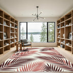 Crimson Palm Frond Repeat Rug