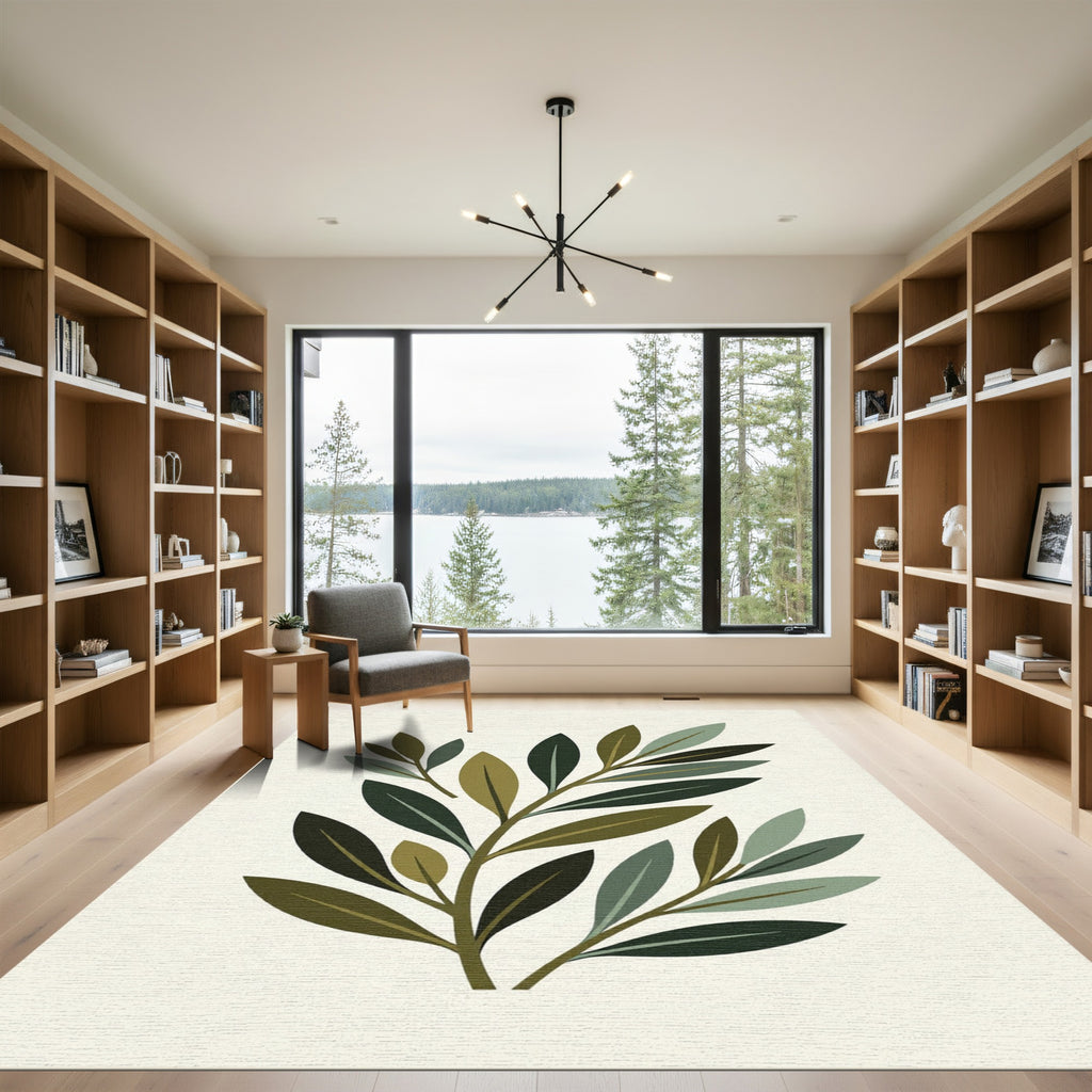 Olive Branch Botanical Composition Rug