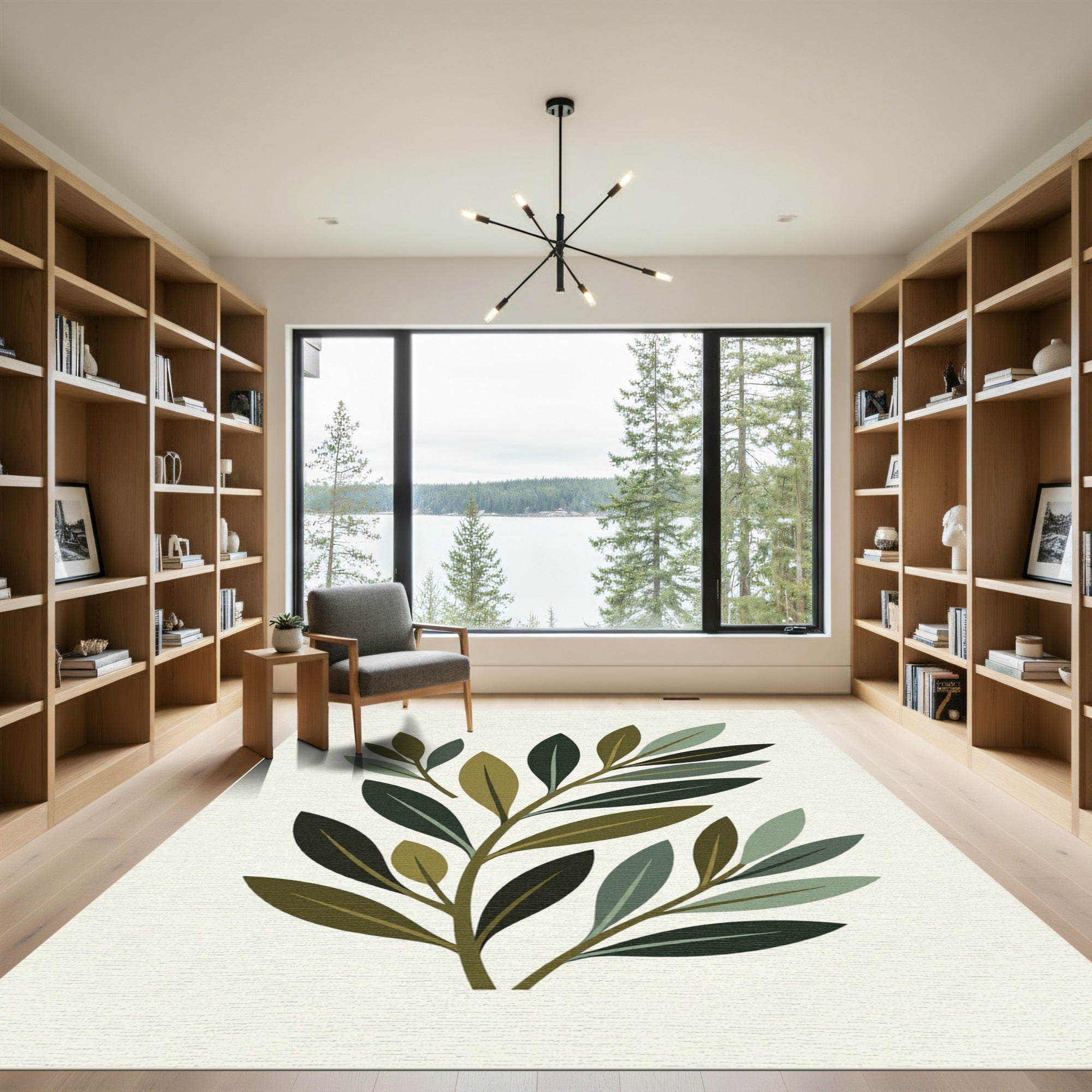 Olive Branch Botanical Composition Rug