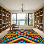 Vibrant Geometric Diamond Boho Multi-Color Area Rug