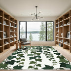 Various Green Ivy Vine Leaves Rug